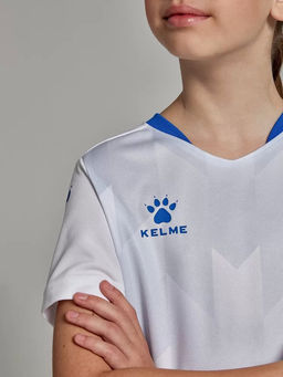 Детская футбольная форма KELME Short-Sleeved Football Suit (White/Blue)