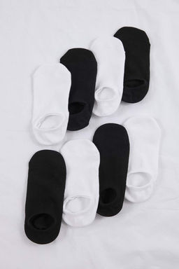 Siyah-Beyaz 8li Duz Jakar Orme Corap THMSS26CO00013