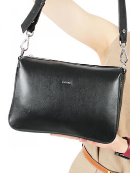 LACCOMA сумка АС2061Ш-черный натуральная кожа хлопок
