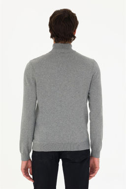 U. S. Polo Assn Мужской серый меланжевый базовый свитер - U.s. polo assn фото 5