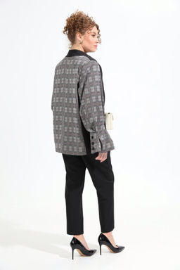 Жакет NIKVA н951-2 чёрный+серая клетка  фото 2