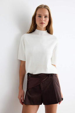 Ekru Premium _plik/_zel _plik Fularl_ Triko Bluz TWOAW27BZ00004 - Trendyolmilla фото 3