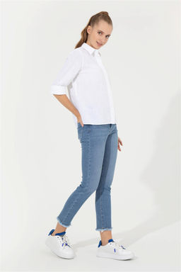 Женские голубые джинсовые брюки Неожиданная скидка в корзине