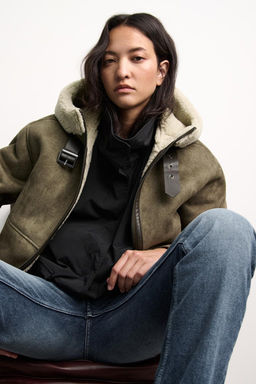 CONTRAST HOODED DOUBLE-FACED JACKET ZW COLLECTION - Zara фото 3