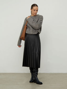 Джемпер с узорной вязкой B2876/nuage