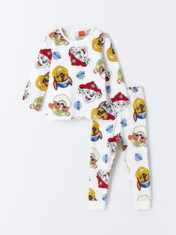 Bisiklet Yaka Uzun Kollu Paw Patrol Bask?l? Erkek Bebek Pijama Tak?m