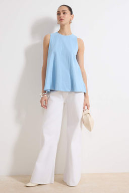 Siyah Relaxed Kolsuz Dikis Detayl? Tok %100 Pamuk Orme Bluz TWOSS26BZ00170 - Trendyolmilla фото 6