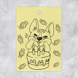 Цена за 10 шт. Наклейки детские бумажные «Забавный корги», c раскраской на обороте, 10×14 см