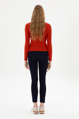 Kad_n Lacivert Toothpick Fit Kanvas Pantolon