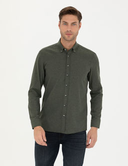 Haki Slim Fit Uzun Kollu G_mlek