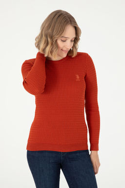 Женский базовый свитер кирпичного цвета Неожиданная скидка в корзине - U.s. polo assn фото 3