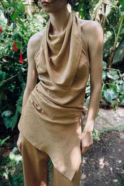 TOP ASIM?TRICO HALTER CON LINO / Arena - Zara фото 4