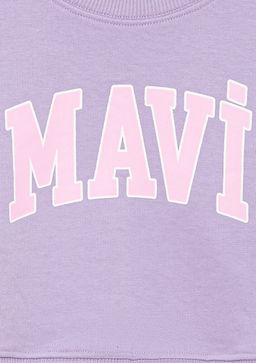 Mavi Logo Bask?l? Crop Mor Sweatshirt  фото 4