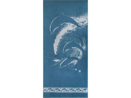 6с102.411ж1 Дельфины (морская пена1) Полотенце махровое 67х150см