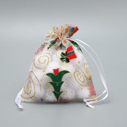 Цена за 5 шт. Мешочек подарочный органза Золотые мгновения, 10 х 12 см +/- 1.5 см