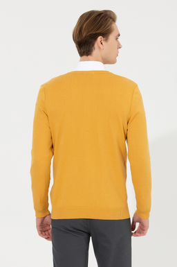 Мужской шафрановый трикотажный свитер Basic - U.s. polo assn фото 17