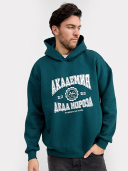 Теплое худи в оттенке сосна с новогодним принтом - Mark formelle фото 2