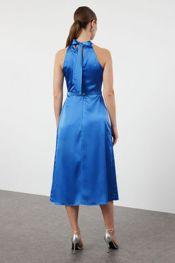 Saks A-Kesim Parlak Tas Toka Detayl? Dokuma Saten Elbise TPRSS24EL00238 - Trendyolmilla фото 5