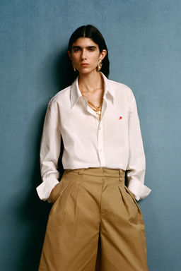 CAMISA POPEL?N BORDADO WILLY CHAVARRIA X ZARA / Blanco