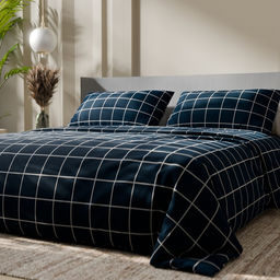 Постельное бельё Этель евро Клетка цвет синий 200х215, 220х240, 50х70-2 шт, бязь, 125 г/м2  фото 10