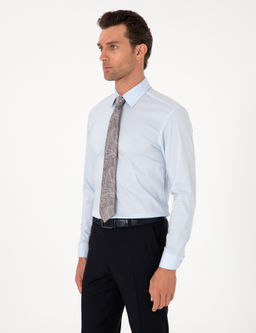 A__k Mavi Slim Fit Pamuk Kar___ml_ Klasik Yaka Basic G_mlek - Cacharel фото 3