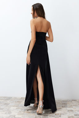 TRENDYOLMILLA Mavi Par?lt?l? Orme Uzun S?k Abiye Elbise TPRSS24AE00093  фото 6