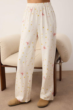 Ekru Kurdele ve Y?ld?z Bask?l? Orme Pijama Tak?m? THMAW26PT00116 - Trendyolmilla фото 3