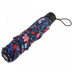 Зонт механический Марта Незабудки ткань эпонж (полиэстер), 8 лучей, д/купола 96см, 3 сложения, 24см в сложенном виде, обрезиненная ручка, 275гр (Китай) - Домашняя мода фото 3