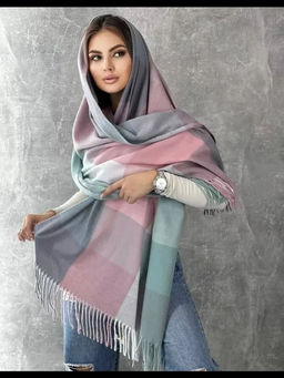 Палантин в клетку из кашемира, мультицвет - Greta фото 2