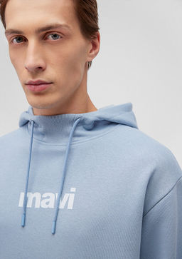 Mavi Logo Bask?l? Kapusonlu Mavi Sweatshirt  фото 5