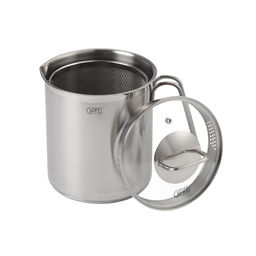 1301 GIPFEL Кастрюля ITUM 16х18см/3,6 л для варки овощей, со съемным ситом, стеклянная крышка с уплотнением Материал: нержавеющая сталь 18/8, капсульной дно. Толщина: 0,6 мм / 3мм  фото 3