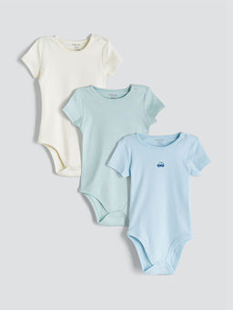 Bisiklet Yaka Erkek Bebek ??t??tl? Bodysuit 3l?
