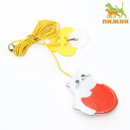 Дразнилка для кошек на креплении с бубенчиком Кошка с кошачьей мятой