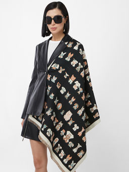 в составе ШЕРСТЬ и КАШЕМИР  Большой, мягкий, теплый двусторонний палантин с принтом. - Tantino фото 5