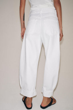 JEANS ZW COLLECTION BALLOON TIRO MEDIO / Blanco - Zara фото 3