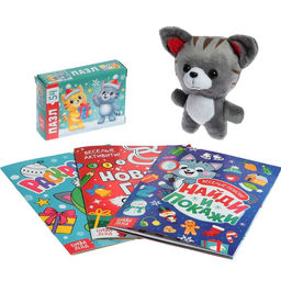 Набор 3 в 1 Новогодний подарок, 3 книги, игрушка, пазл - Буква-ленд фото 2