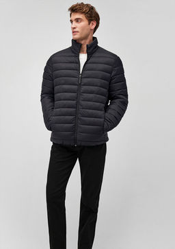 Dik Yaka Siyah Sisme Mont