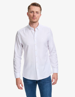 Beyaz Oxford Slim Fit Kolay _t_lenebilir G_mlek