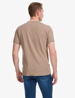 Kahverengi Slim Fit %100 Pamuk Bisiklet Yaka Ti__rt