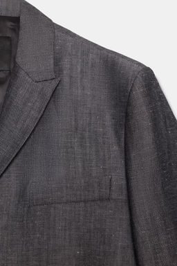 BLAZER RECTA CON LINO ZW COLLECTION / Gris - Zara фото 5