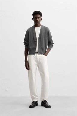 ASYMMETRIC NECKLINE CARDIGAN