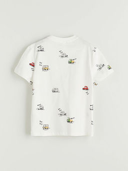 Bisiklet Yaka Bask?l? Erkek ?ocuk Ti??rt