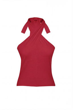 Trendyolmilla Siyah Boyundan Baglamal? Fitted/Vucuda Oturan Esnek Orme Bluz TWOSS24BZ00459  фото 32