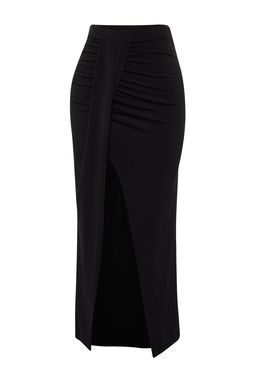 Plaj Giyim Siyah Dokuma Maxi Etek TBESS23ET00021