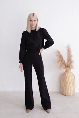 Блуза с отложным воротником чёрная - Martichelli фото 4