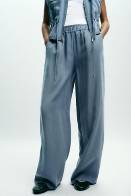 SOFT-TOUCH WIDE-LEG TROUSERS - Zara фото 9