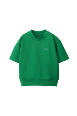 SUDADERA MANGA CORTA TEXTO RELIEVE / Verde - Zara фото 6