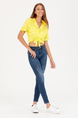 U. S. Polo Assn Женская неоново-желтая трикотажная рубашка - U.s. polo assn фото 4