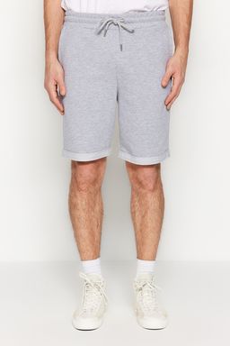 Gri Regular/Normal Kesim Orta Boy Lastik Belli Bagc?kl? Duble Paca Sort TMNSS21SR0046