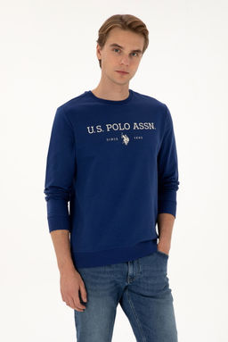 Erkek _ndigo Basic Sweatshirt Sepette S_rpriz _ndirim